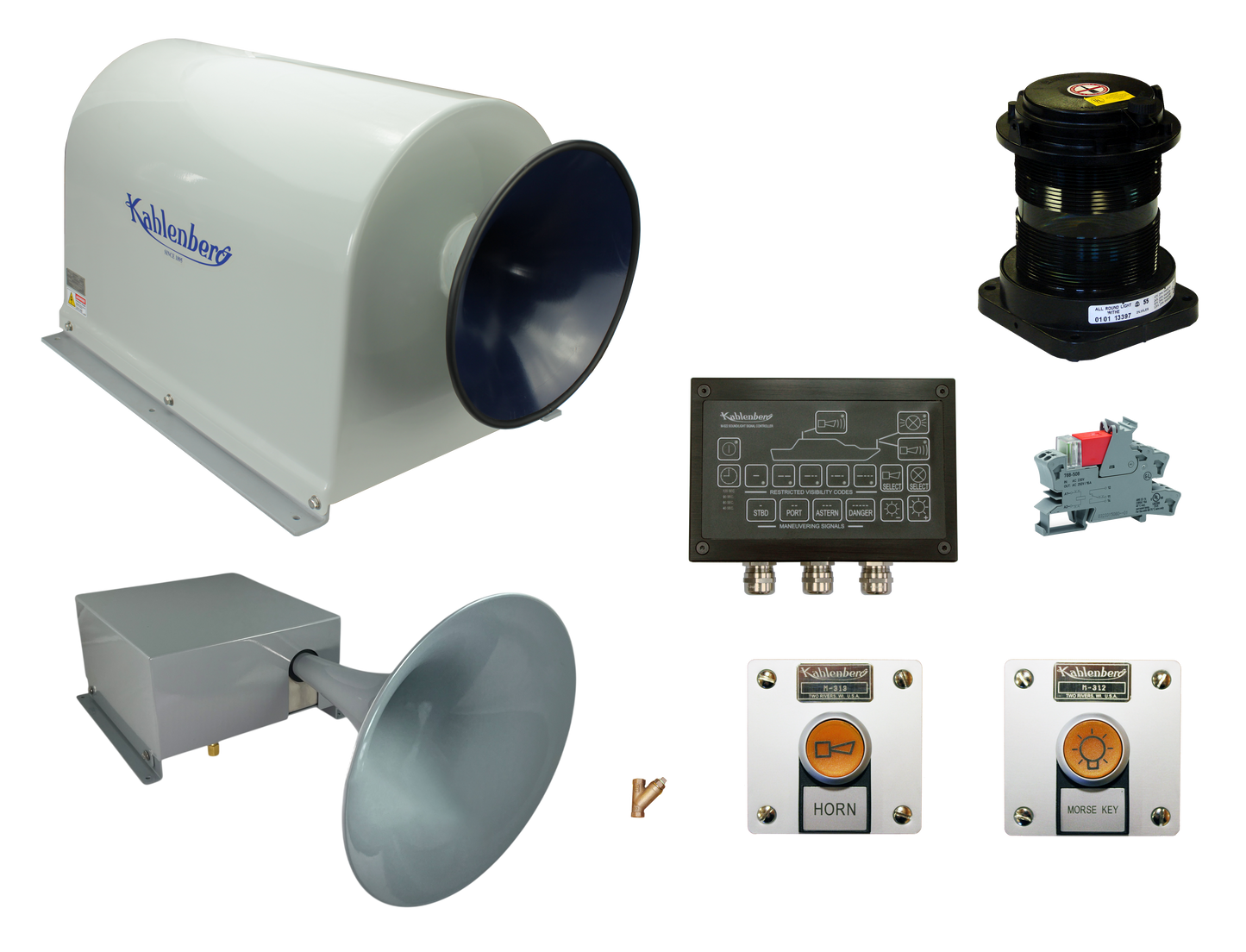 Combined Electric/Air Horn System, Heated - Class 2 Vessel